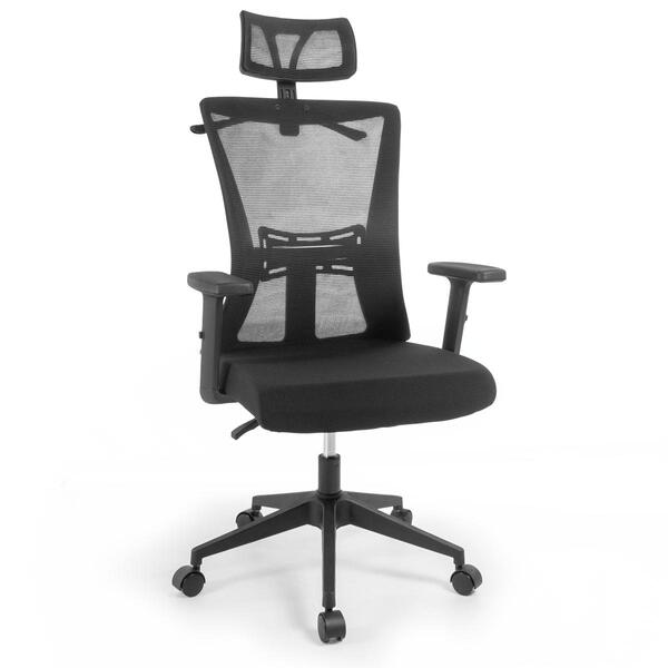 Cadeira De Escritório Ergonômica Imperial Com Apoio De Cabeça E Relax - Preto - Home Goncalo
