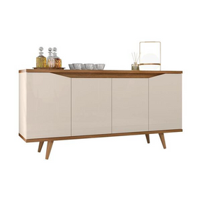 Aparador Buffet Grace Com 4 Portas E Pés De Madeira Maciça -  Home Goncalo