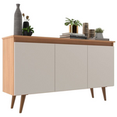 Buffet 3 Portas 136cm Retrô Elza Yescasa Freijó/off White - Home Goncalo
