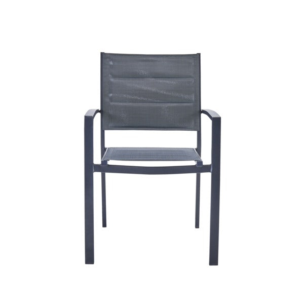 Cadeira de Jardim em Alumínio 85x55cm com Braço Antracite Orion Beta II Naterial -  Home Goncalo