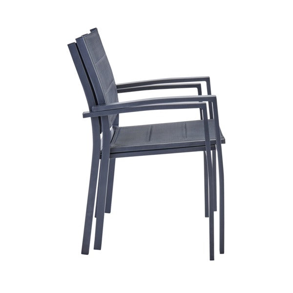 Cadeira de Jardim em Alumínio 85x55cm com Braço Antracite Orion Beta II Naterial -  Home Goncalo