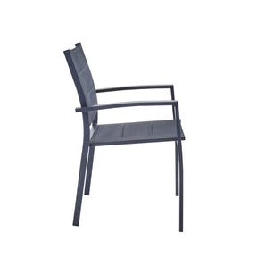 Cadeira de Jardim em Alumínio 85x55cm com Braço Antracite Orion Beta II Naterial -  Home Goncalo