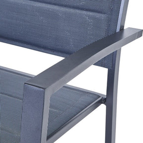 Cadeira de Jardim em Alumínio 85x55cm com Braço Antracite Orion Beta II Naterial -  Home Goncalo