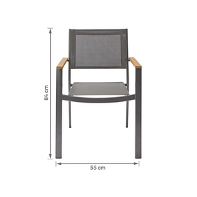 Cadeira de Jardim em Alumínio 84x55cm Cinza Oris Naterial -  Home Goncalo