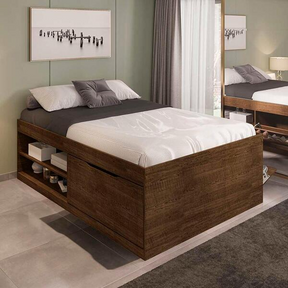 Cama Bau Casal Com Sapateira Embutida Malbec Vanessa Framar - Home Goncalo