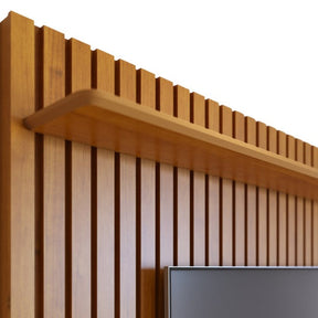 Painel de Parede Ripado Madeira Maciça Home Suspenso Sala Estar para Tv's de até 75 Polegadas Loft 1.8 Imcal - Nature -  Home Goncalo