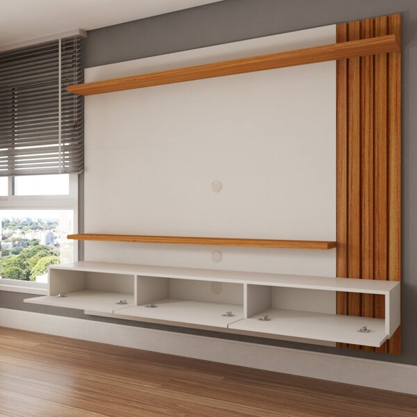 Painel Para Tv Até 70 Polegadas Christiania Ripado Cinamomo/off White - Panorama Móveis - Home Goncalo