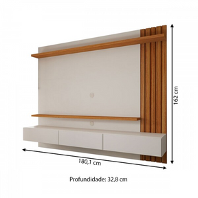 Painel Para Tv Até 70 Polegadas Christiania Ripado Cinamomo/off White - Panorama Móveis - Home Goncalo