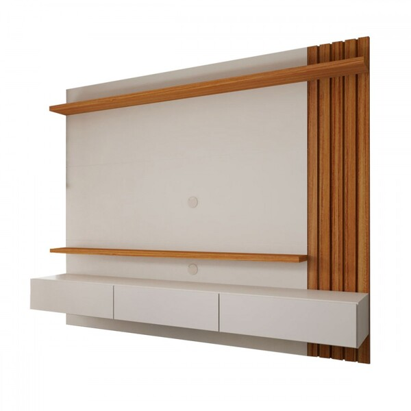 Painel Para Tv Até 70 Polegadas Christiania Ripado Cinamomo/off White - Panorama Móveis - Home Goncalo