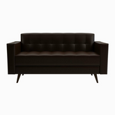 Sofá 3 Lugares Corino Vitrola Marrom -  Home Goncalo