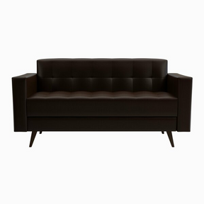 Sofá 3 Lugares Corino Vitrola Marrom -  Home Goncalo