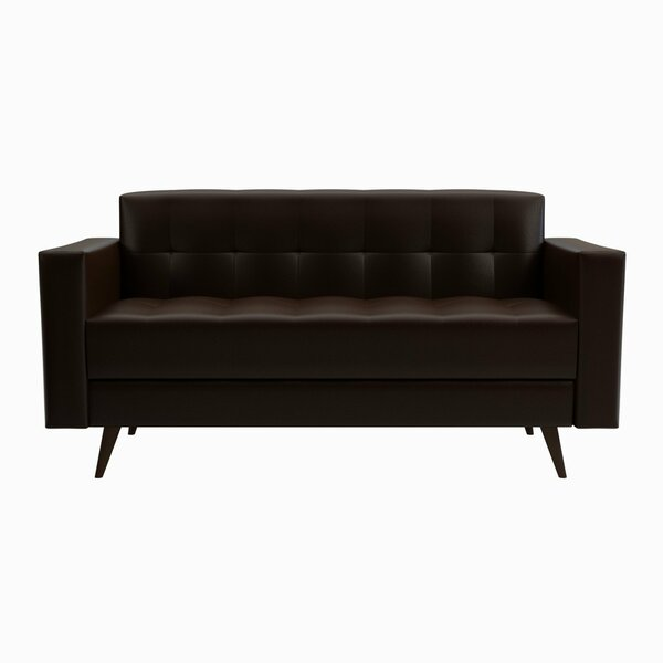 Sofá 3 Lugares Corino Vitrola Marrom -  Home Goncalo