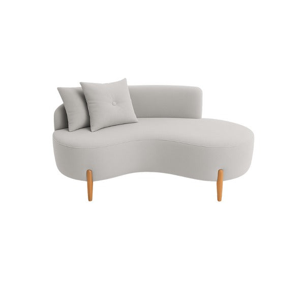 Sofá Orgânico 2 Lugares C/2 Almofadas Curvo Sala Recepção Veludo Cinza - Montanaris Decor -  Home Goncalo