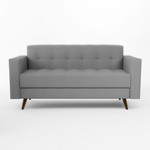 Sofá Vitrola 3 Lugares Suede Cinza - Home Goncalo