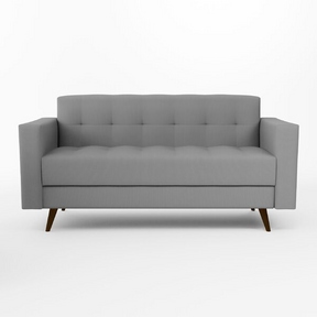 Sofá Vitrola 3 Lugares Suede Cinza - Home Goncalo